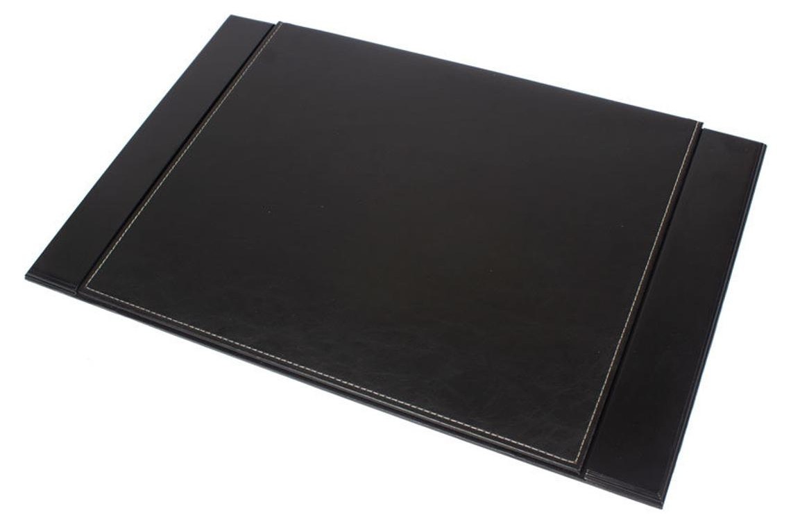 tapis de table en cuir noir en bois