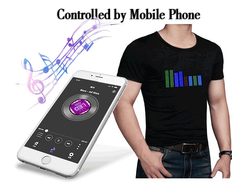 téléphone portable smartphone programmable chemise led