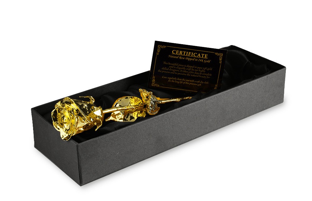 Rose dorée 24 carats - cadeau plaqué or pour femme