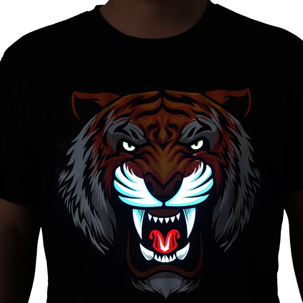 tee shirt tigre led eclairage clignotant