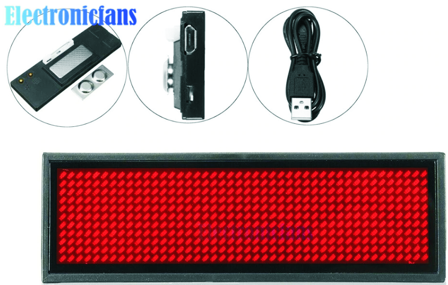 Badge nominatif LED Bluetooth