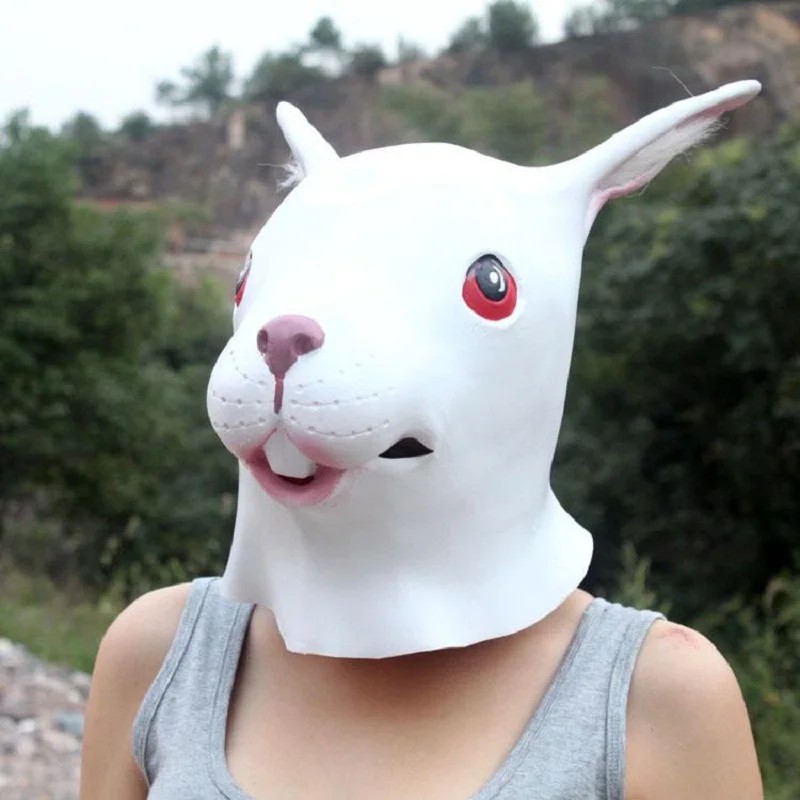 Lapin - Masques de carnaval, masque facial en latex silicone