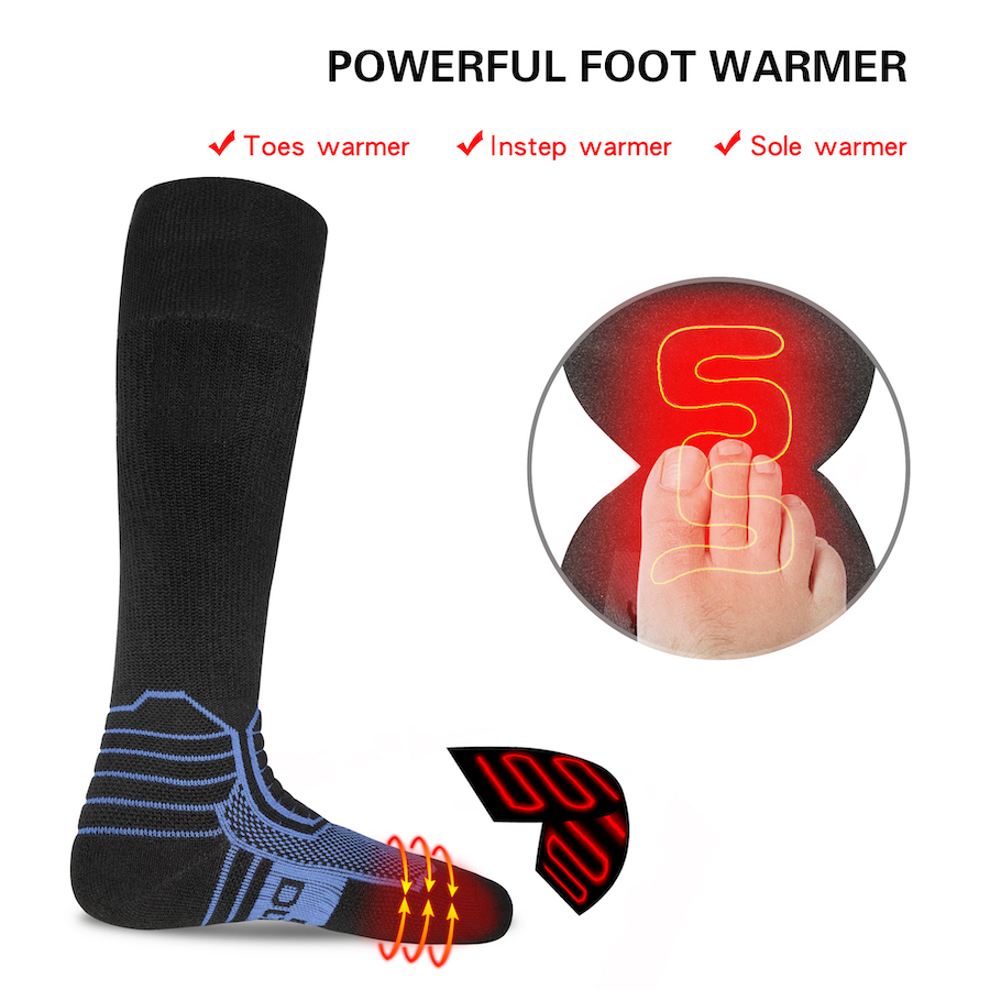 chaussettes avec chauffage électrique - chaussettes thermo chauffantes