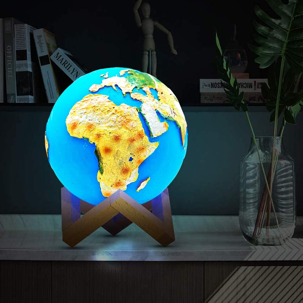 globe lumineux - lampe de nuit en forme de terre