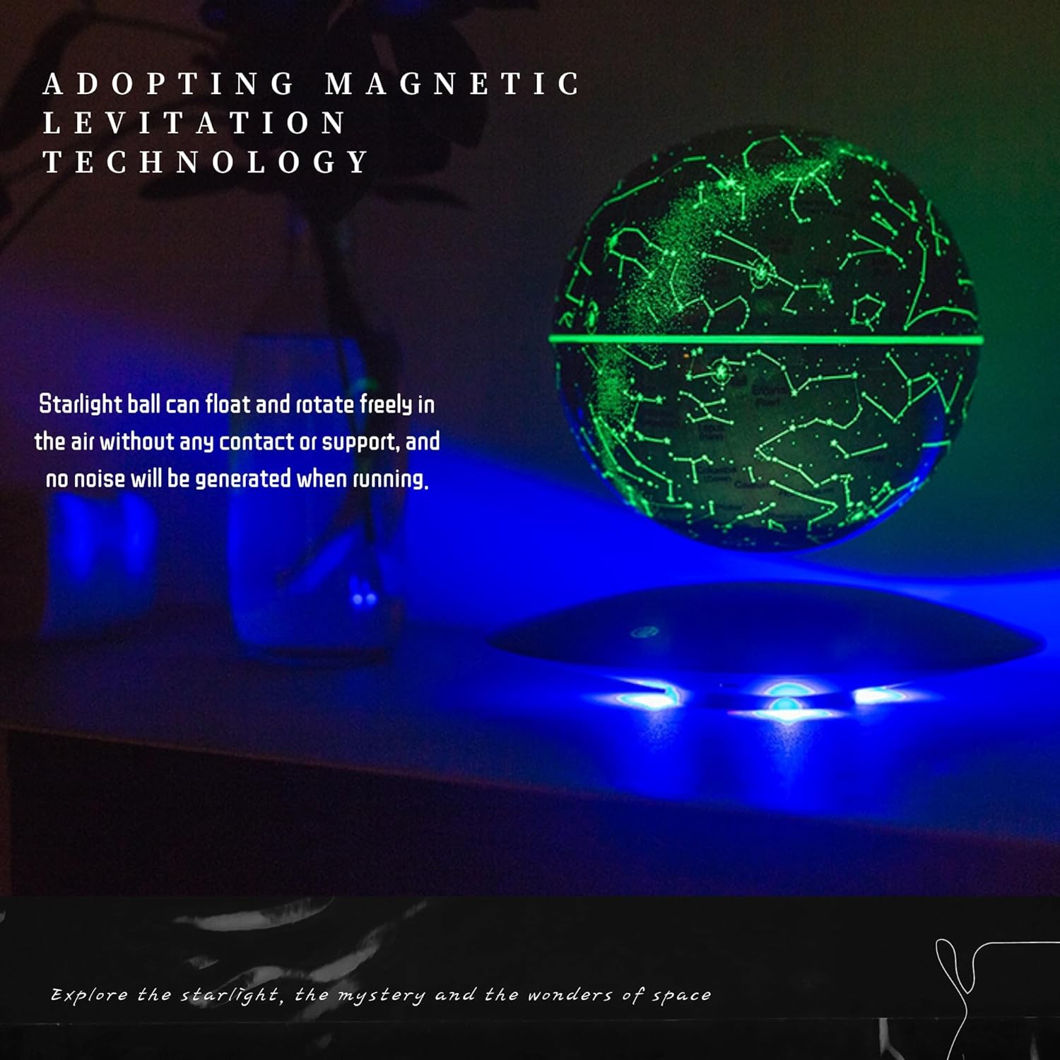 technologie de lévitation - une lampe de table ronde flottante