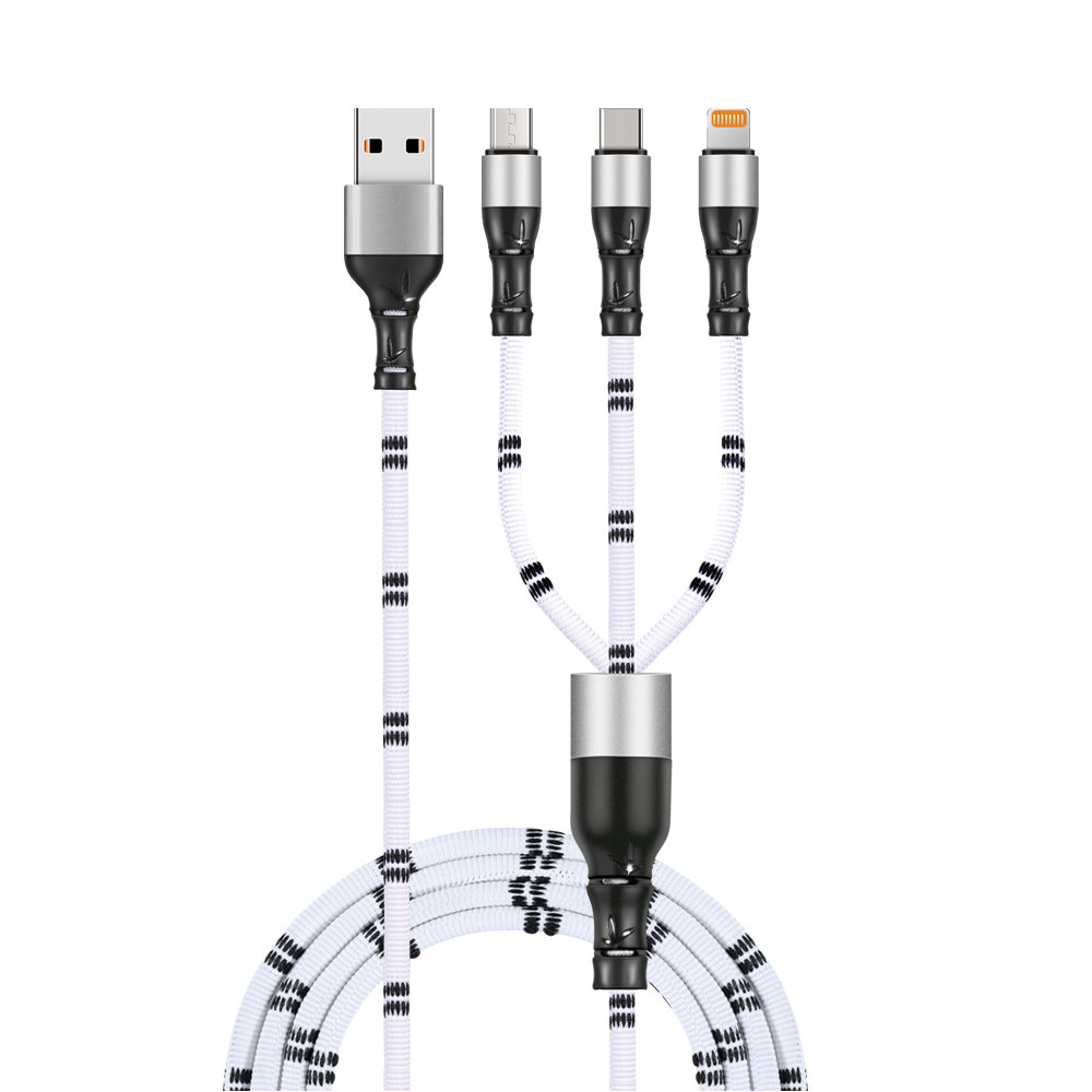 Câble USB 3V1 avec motif en bambou