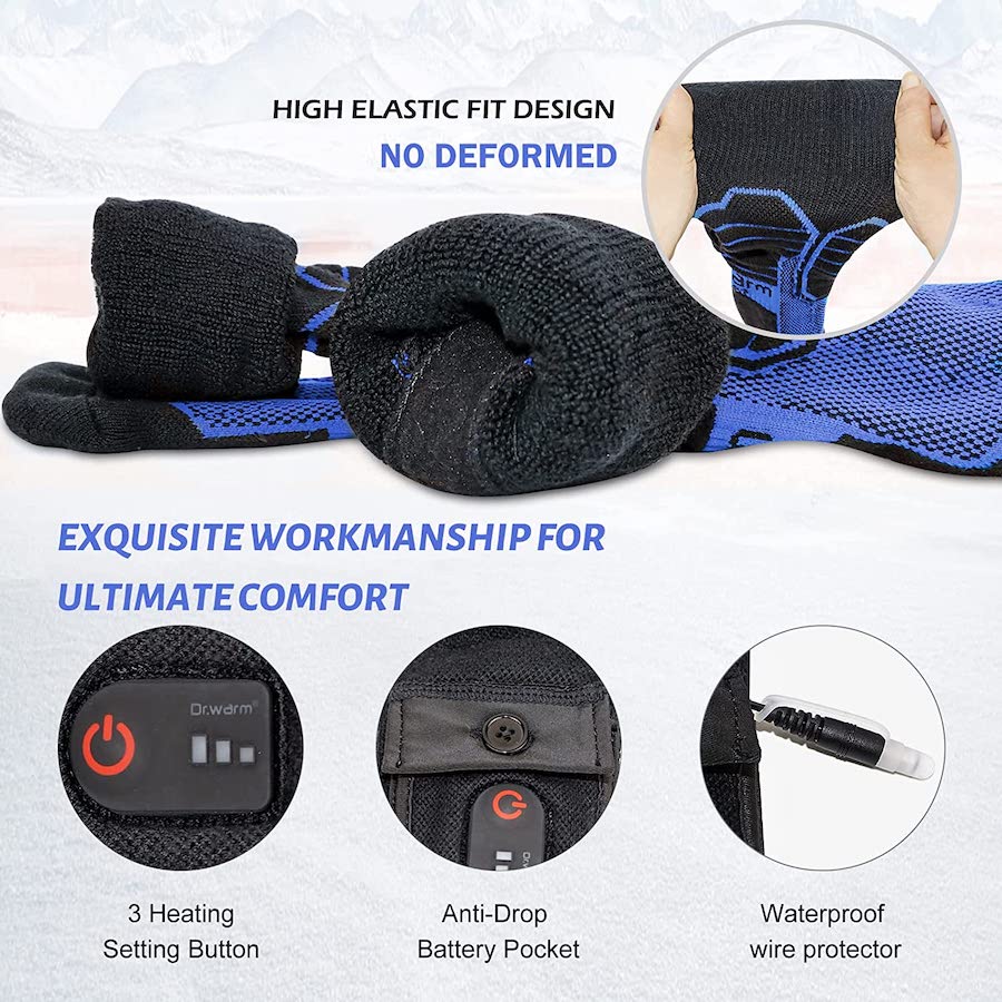 Chaussettes chaudes pour hommes et femmes - contrôle de la température via l'application smartphone