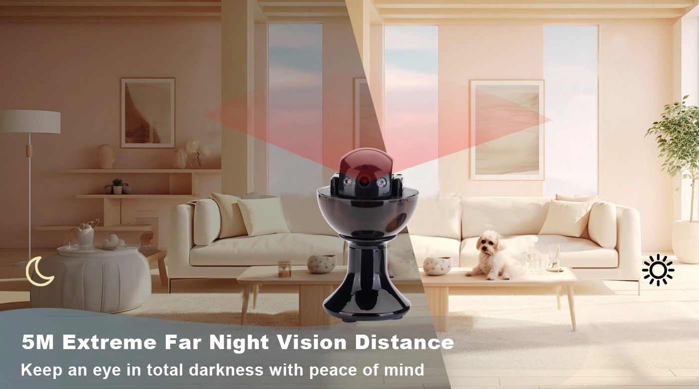 caméra espion rotative vision nocturne IR jusqu'à 5 mètres invisible