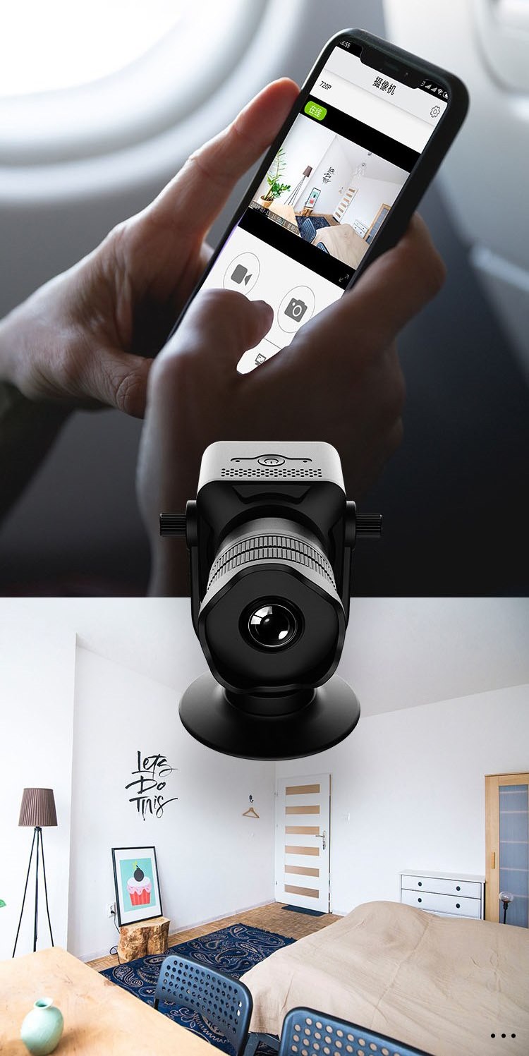 diffusion en direct via une application dans une mini caméra espion mobile