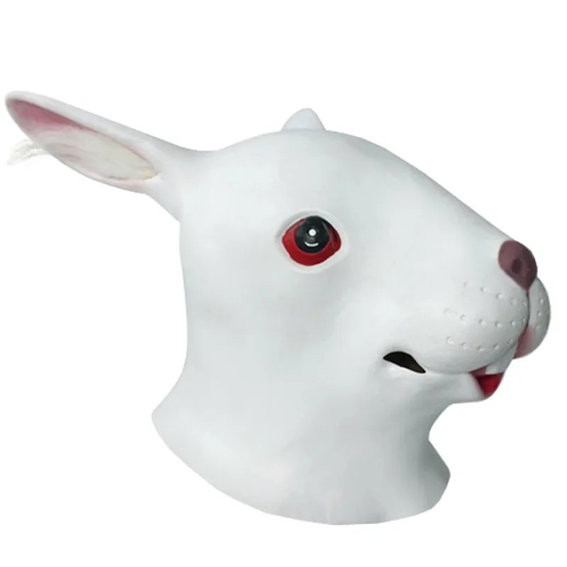 masque visage et tête en silicone lapin