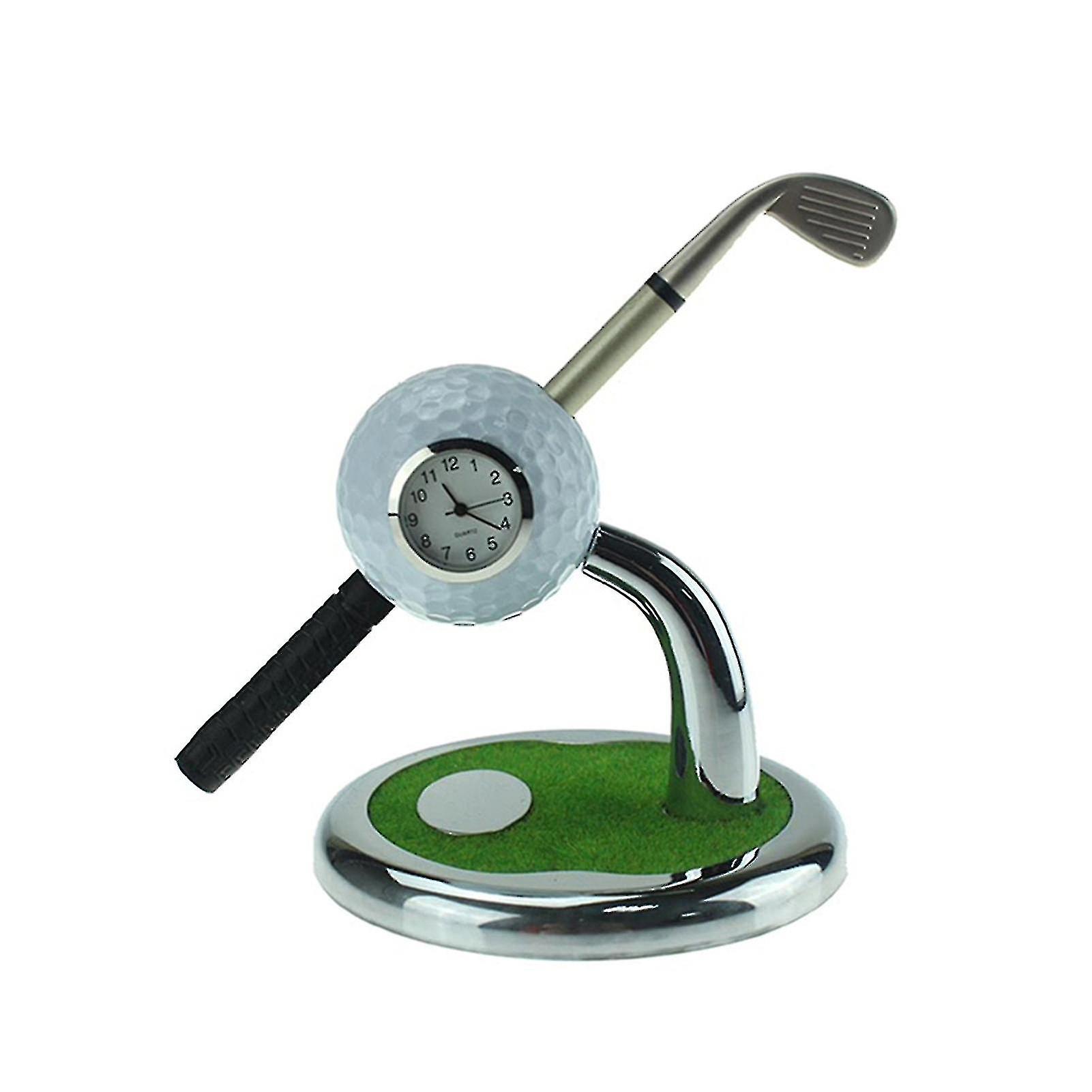 stylo club de golf avec une balle et une horloge