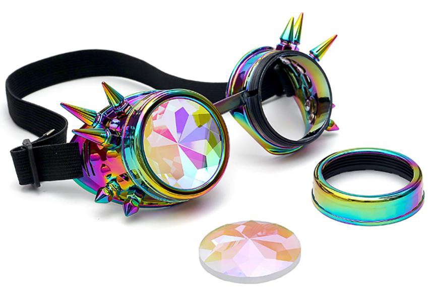 lunettes incandescentes à led holographiques steampunk