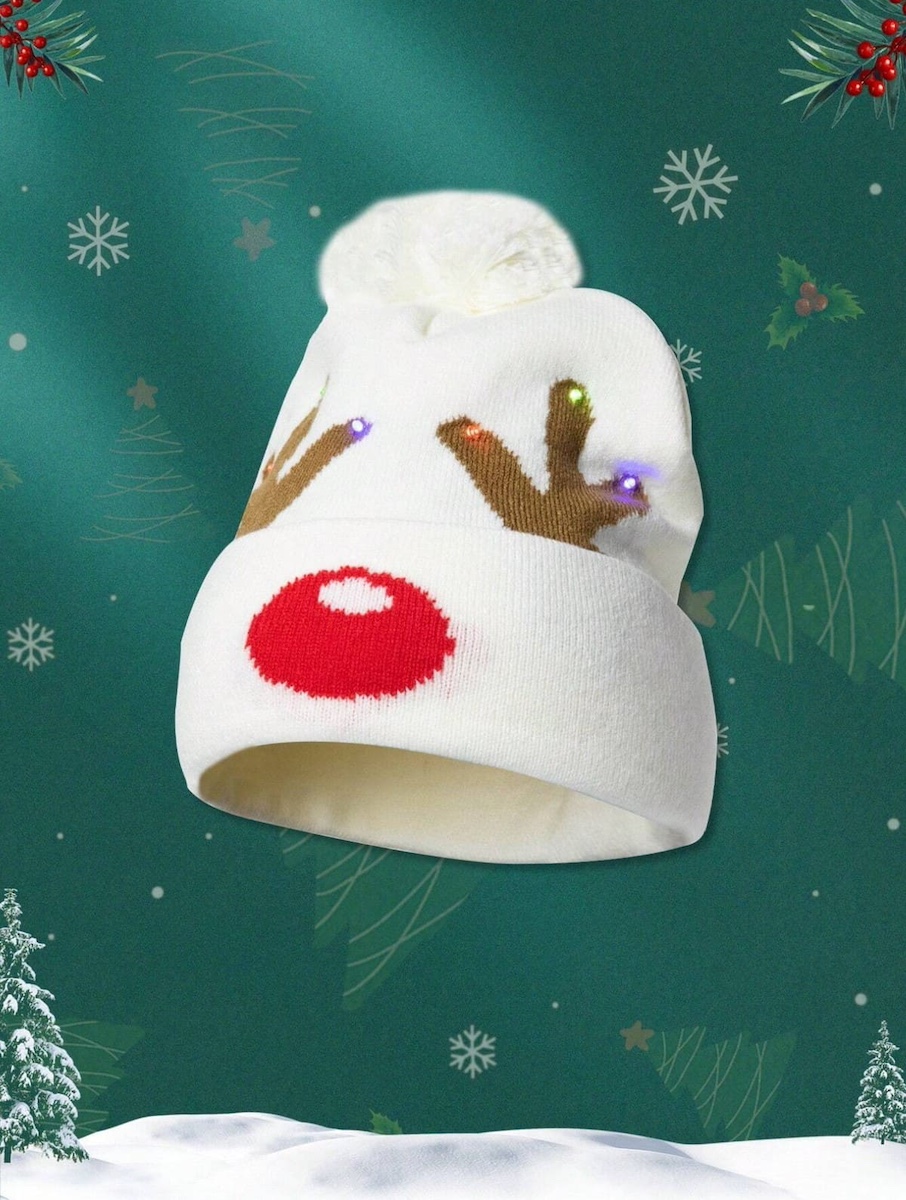 casquette bois de renne de Noël - casquette pour l'hiver lumineux, Rudolph