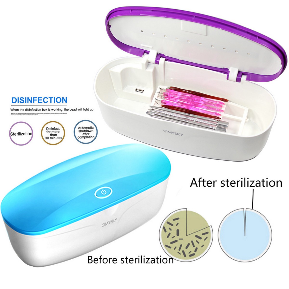 boîte de stérilisation pour la désinfection