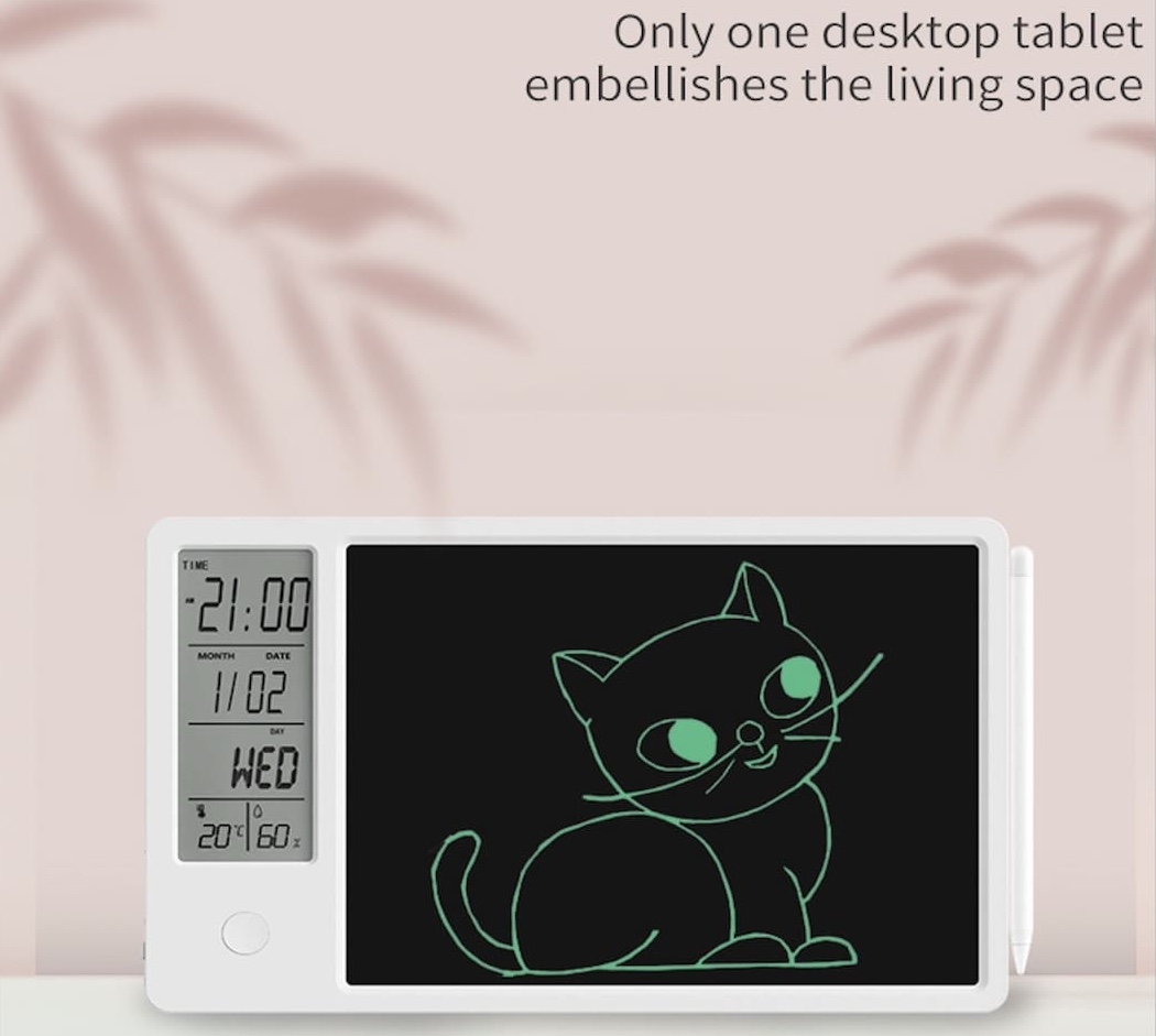 calendrier LCD numérique avec ordinateur portable intelligent pour écrire des dessins