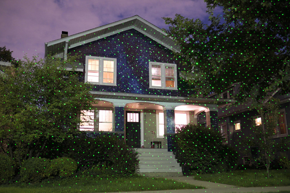 Projecteur laser décoratif LED façade de maison colorée vert rouge