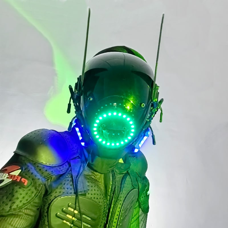 Casque de tête de masque lumineux LED Cyberpunk
