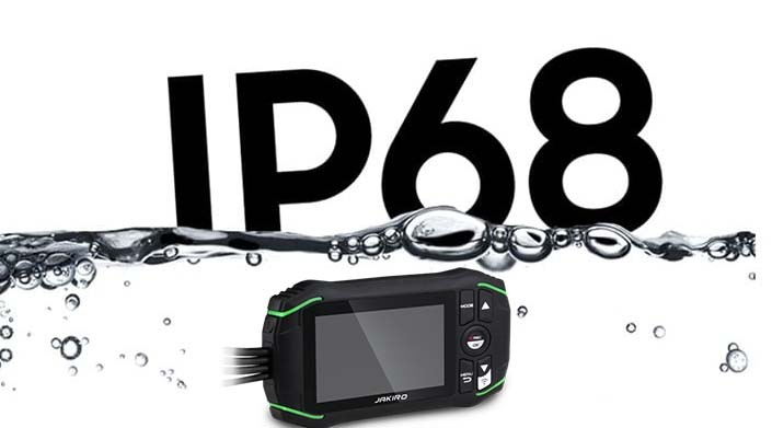 Protection IP68 - caméra étanche et anti-poussière sur une moto