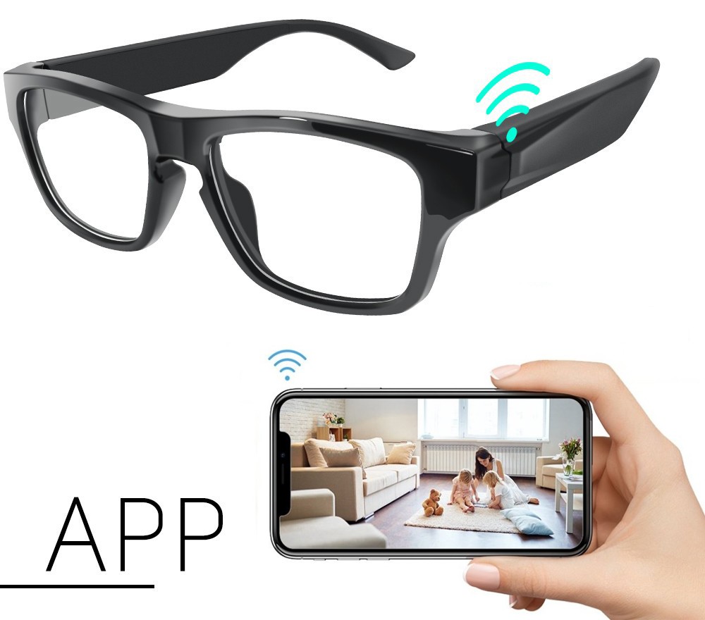lunettes espion avec caméra HD flux wifi via téléphone mobile