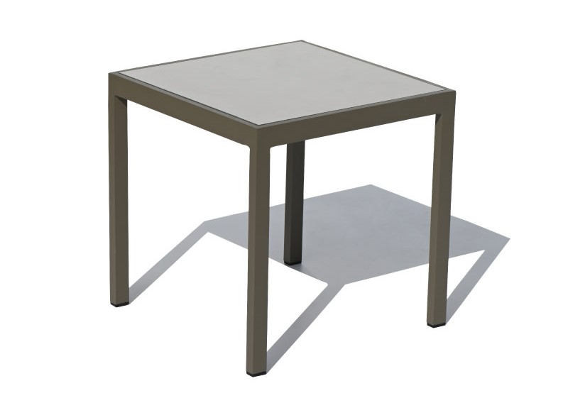 Petite table de patio pratique en aluminium Luxurio Damian design minimaliste