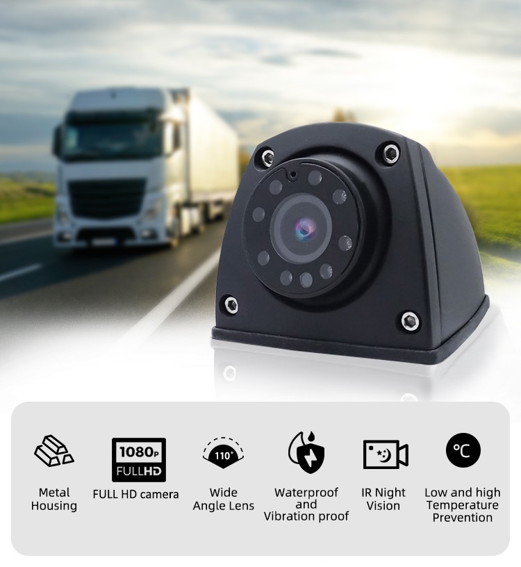 caméra latérale de voiture FULL HD AHD + vision nocturne IR et IP69K