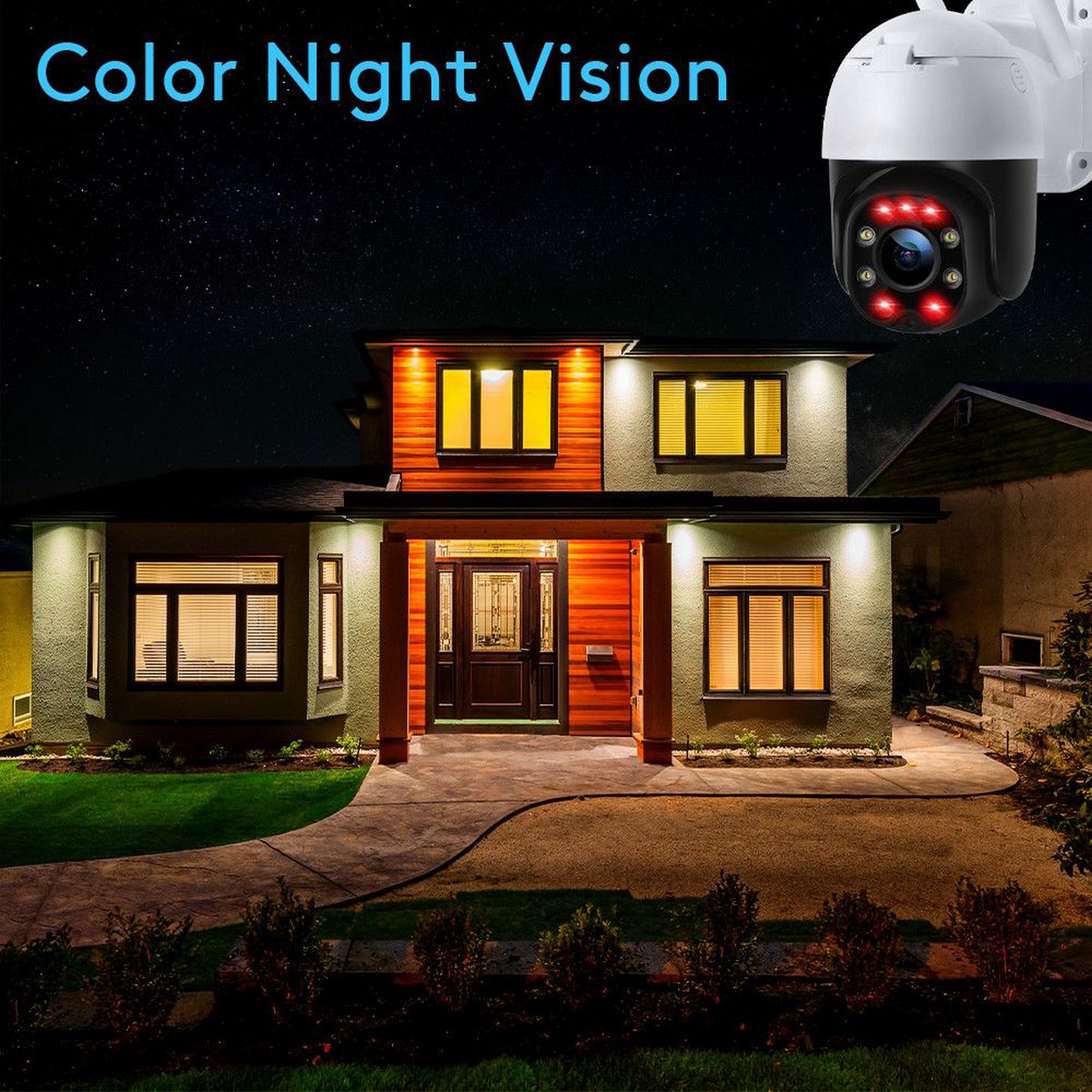 caméra de sécurité ip vision nocturne - leds infrarouges colorées