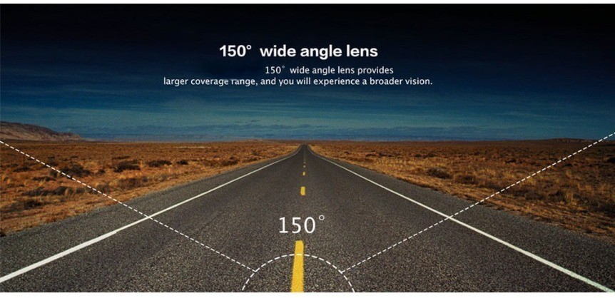 caméra de voiture doda - angle de prise de vue de 150 degrés