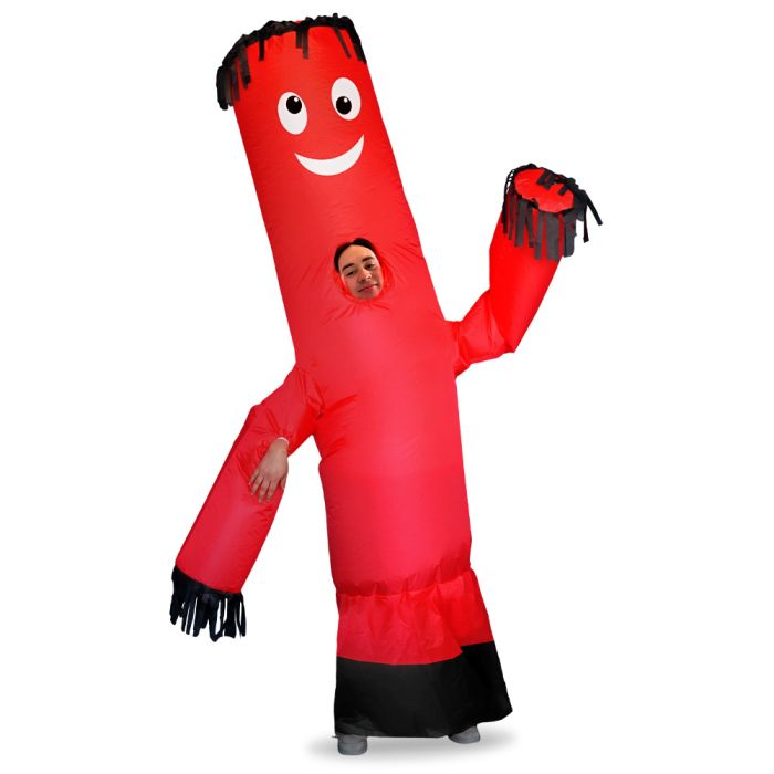 Costume homme gonflable rouge avec ventilateur