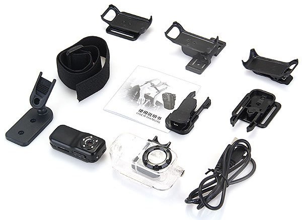 appareil photo de sport avec LED IR, 10m étanche, multi accessoires