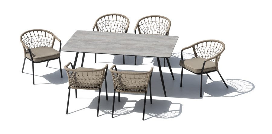 Ensemble de luxe pour s'asseoir dans le jardin - table à manger avec chaises