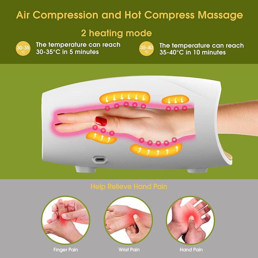 appareil de massage des mains, procédure de massage