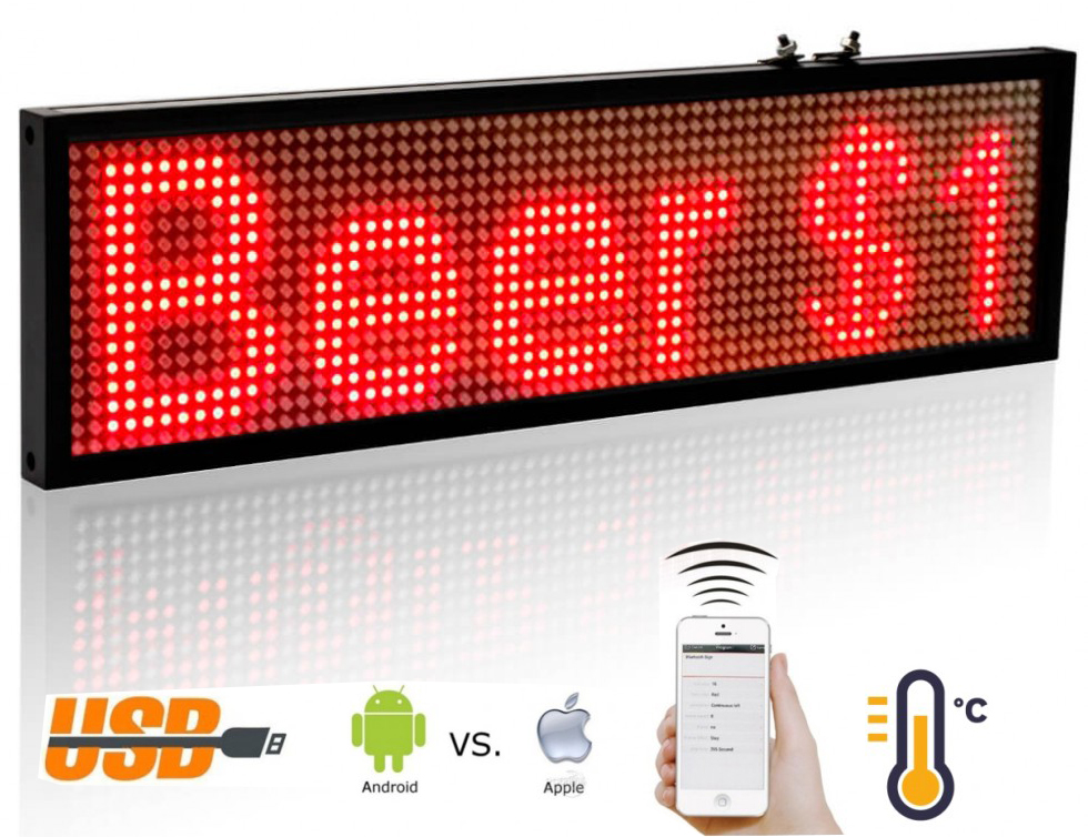VBESTLIFE panneau LED programmable Panneau de voiture LED avec  télécommande, écran publicitaire Programmable pour Police rouge Z741R -  Cdiscount Bricolage