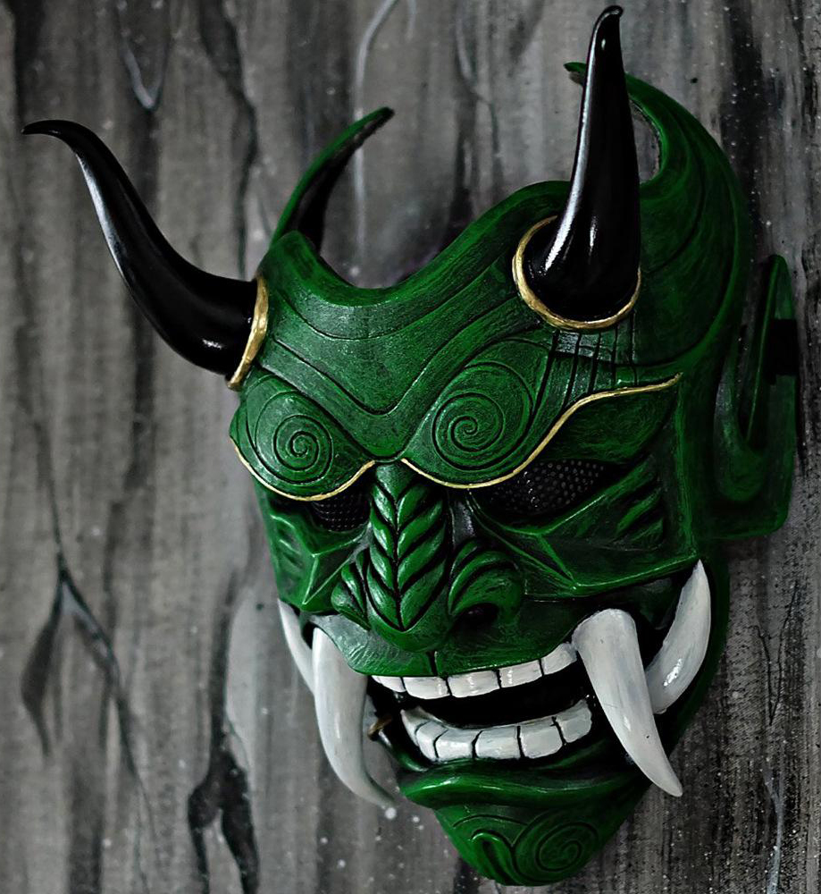 Masque de tête d'Halloween - motif d'assassin japonais