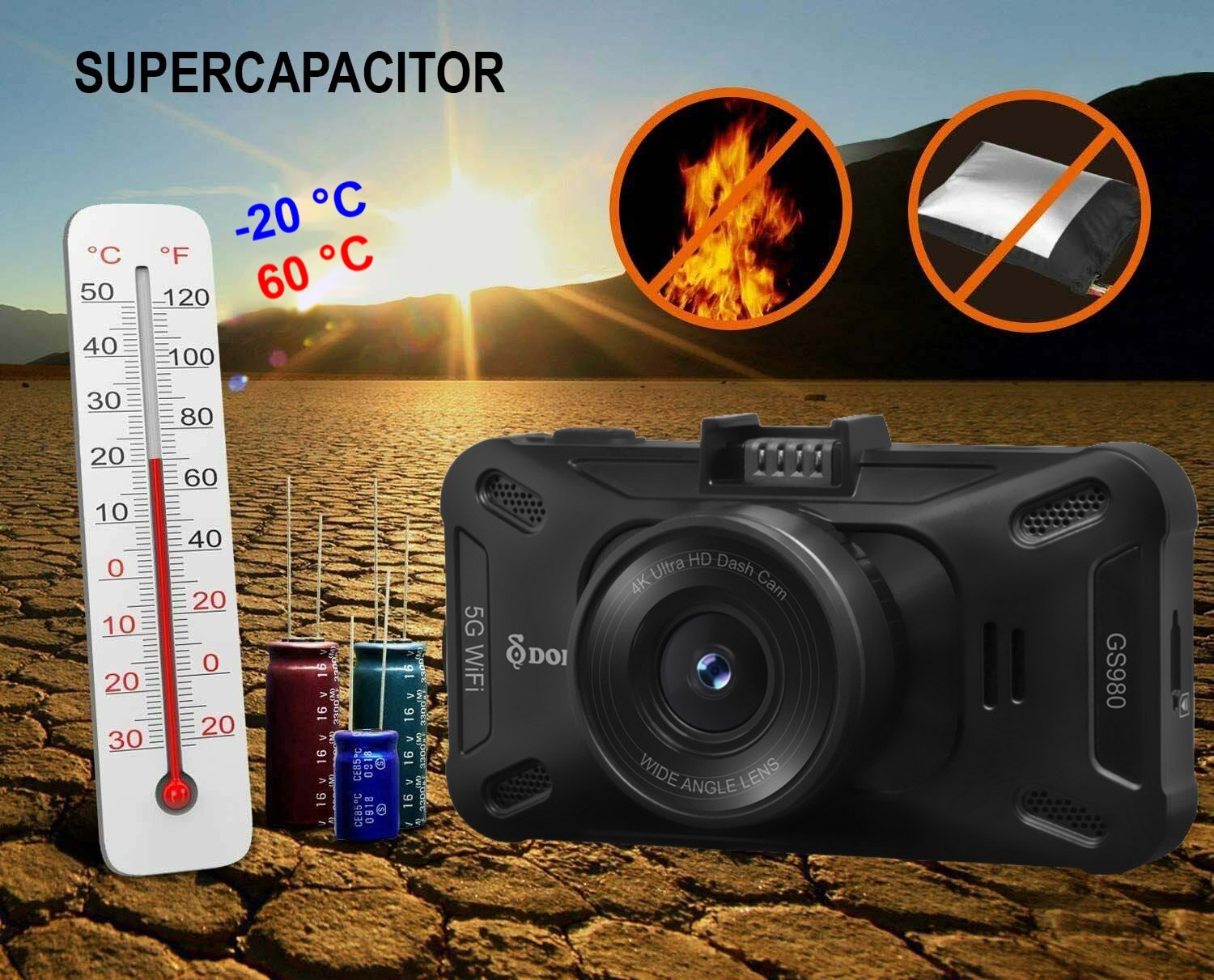 batterie supercondensateur pour caméra de voiture