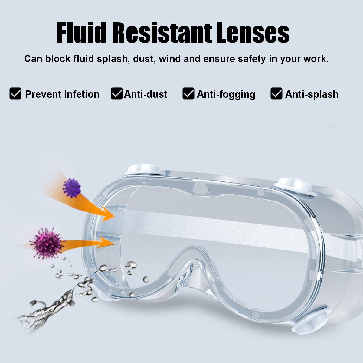 lunettes de protection contre les bactéries et les virus