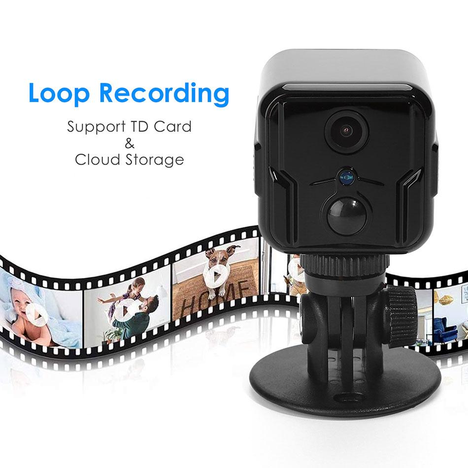 enregistrement d'une mini caméra de vidéosurveillance sur le cloud ou sur une carte sd