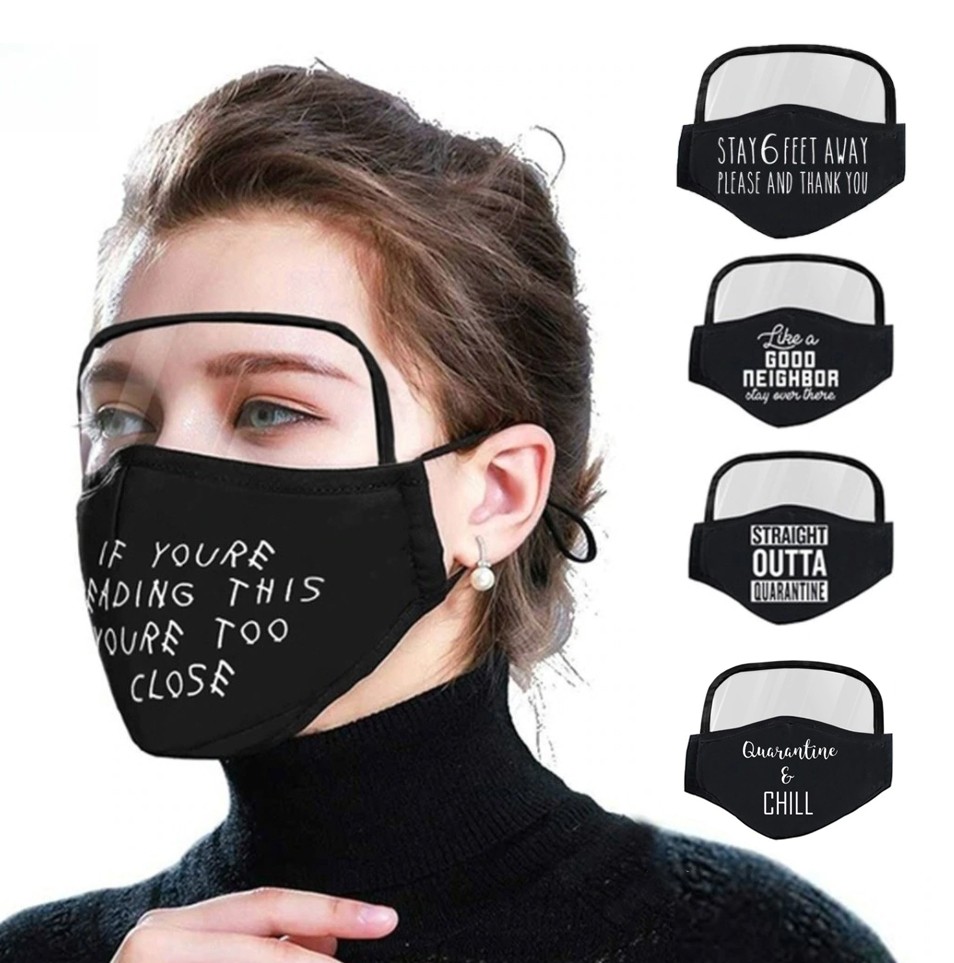 masque noir sur le visage avec écran