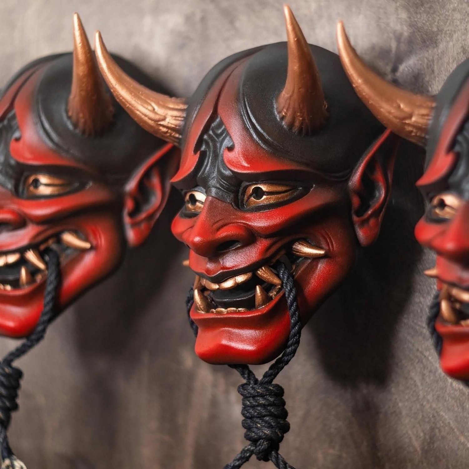 masque tête de démon pour Halloween - motif japonais