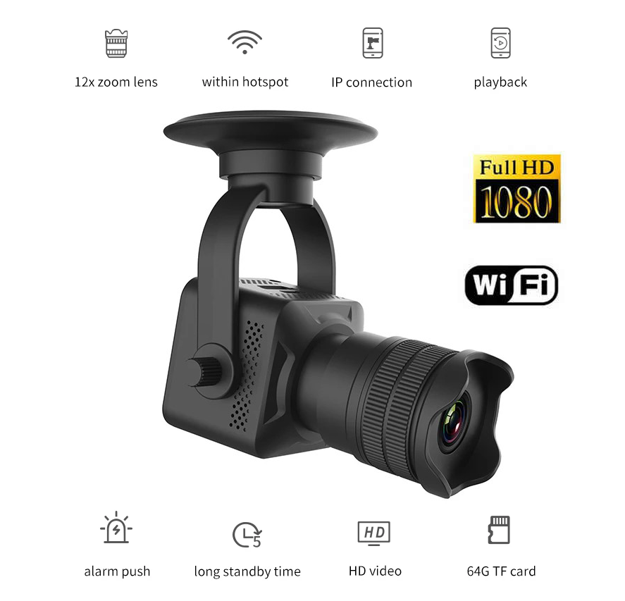 Mini caméra espion magnétique pour voiture, WiFi, 1080P, vidéo en direct,  enregistreur audio numérique, surveillance à distance du téléphone, prise  en charge de la caméra cachée TF - AliExpress