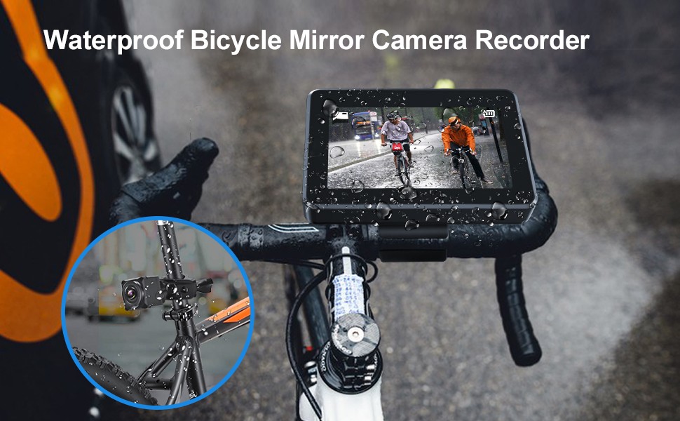 caméra de vélo étanche IP68 avec moniteur avec enregistrement