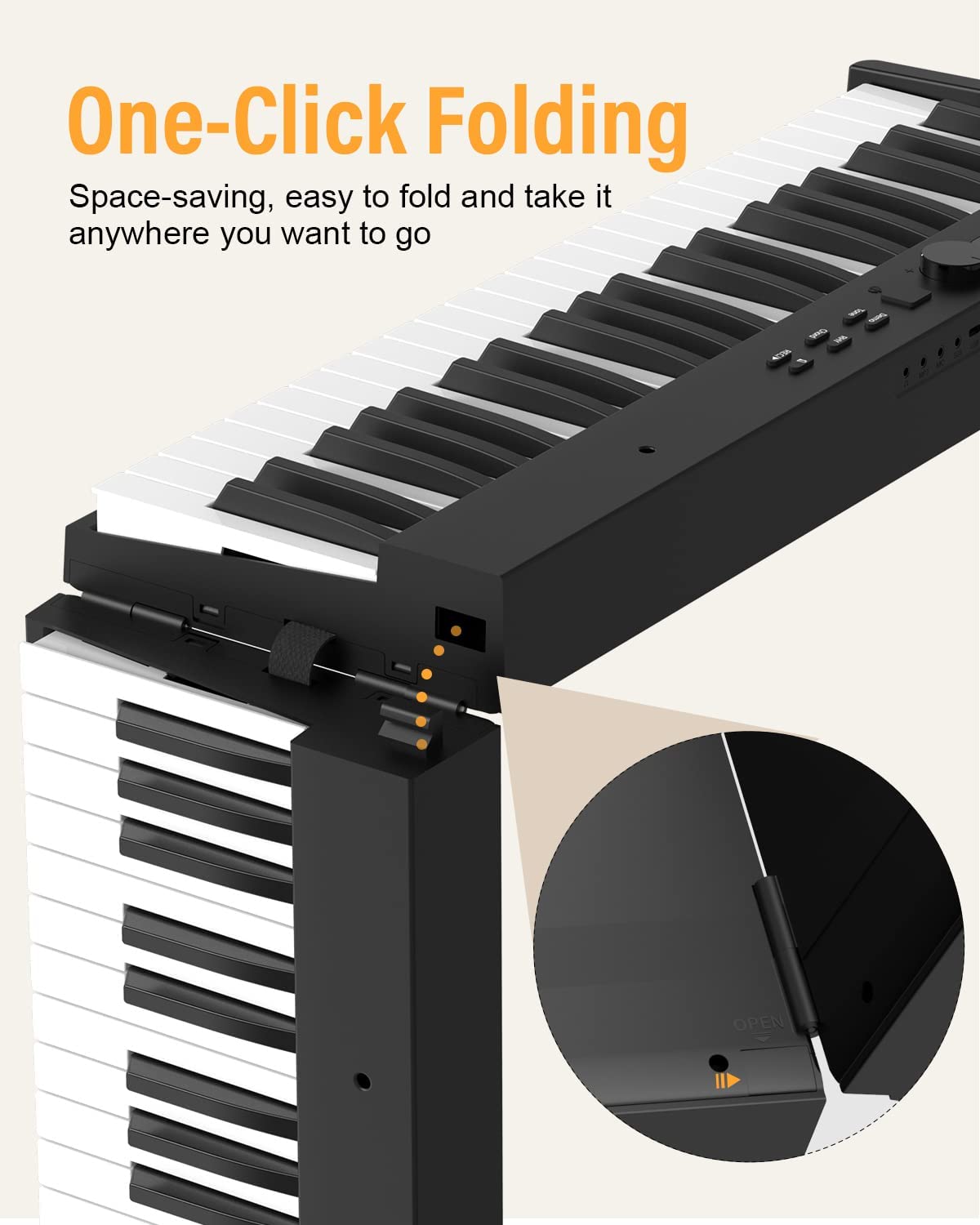 Piano MIDI pliable portable