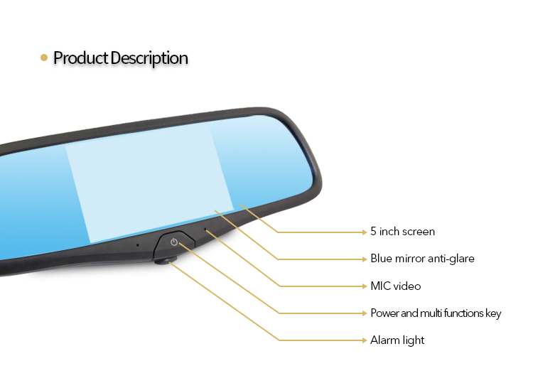 Miroir multifonction avec écran tactile de 5 "