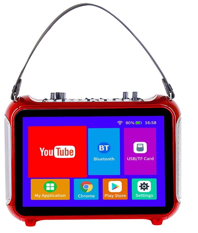 Système de karaoké portable avec écran et microphone