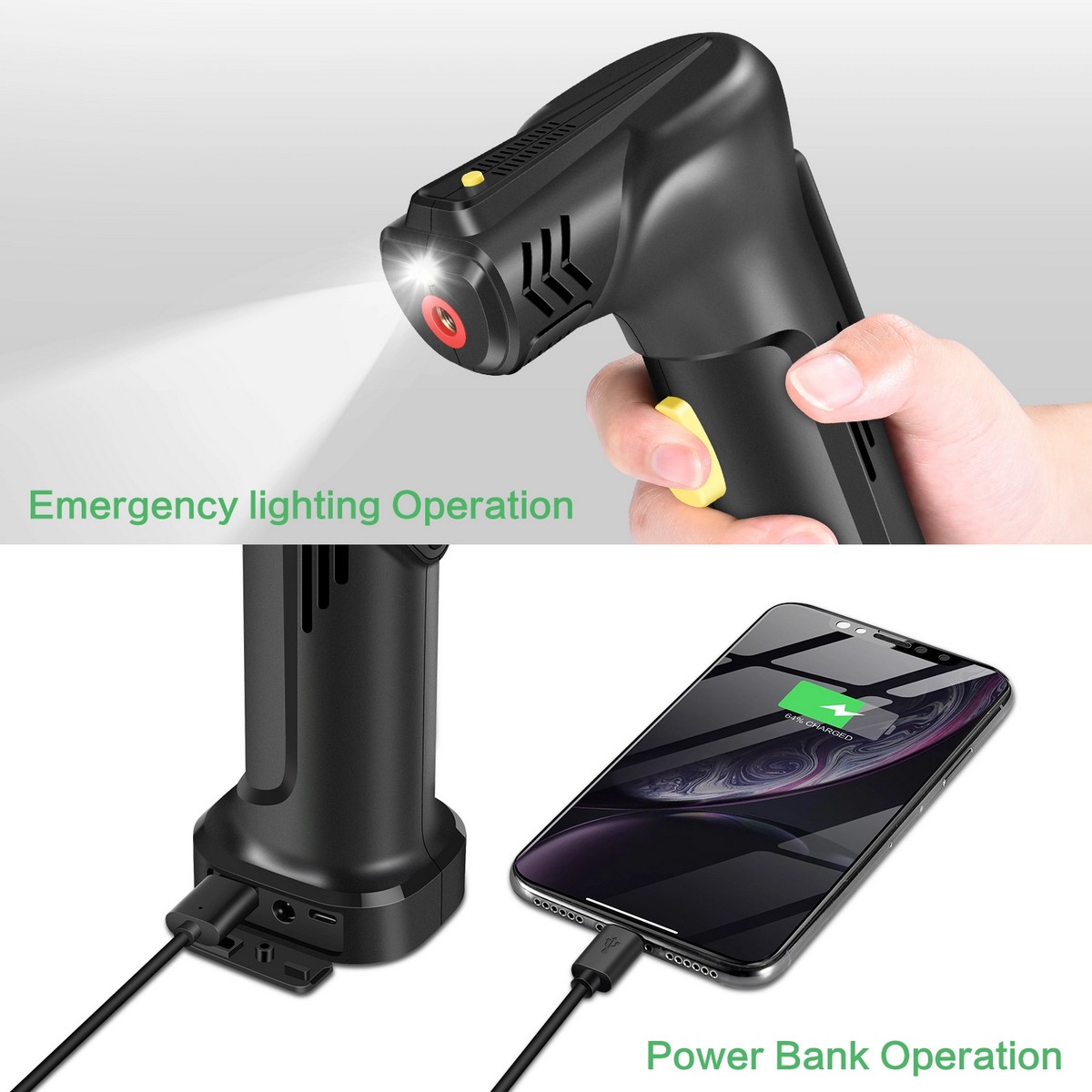 pompe à air intelligente + lampe de poche led et powerbank
