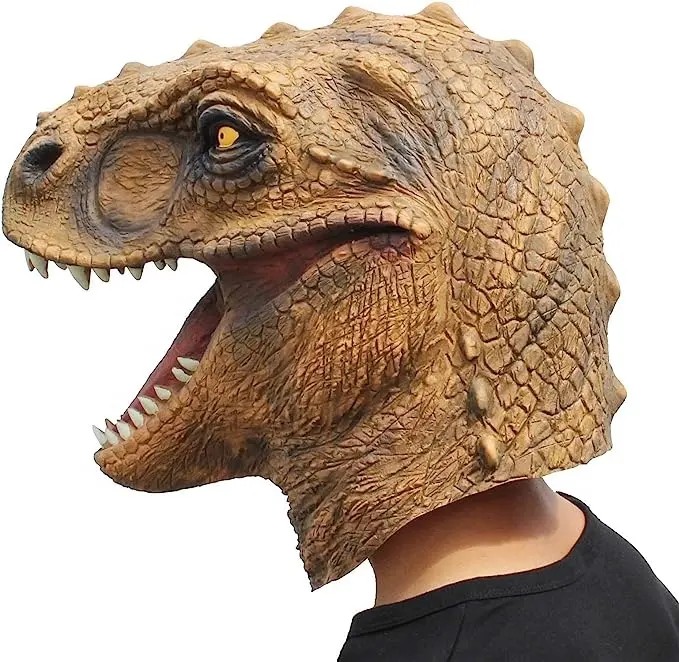 Masque d'Halloween en silicone dinosaure t rex masque de tête de dinosaure