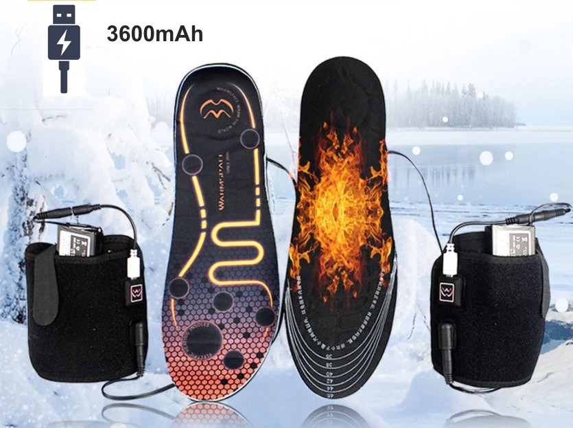 Semelles chauffantes pour bottes rechargeables - semelles chauffantes  électriques jusqu'à 65 °C + télécommande