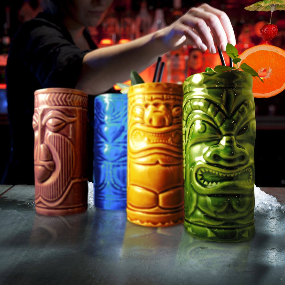 Verres Tiki - mugs colorés pour boissons mélangées